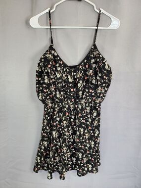 Issue Black Floral Spaghetti-Strap Dress